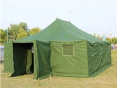 Grønne militære lerretstelt